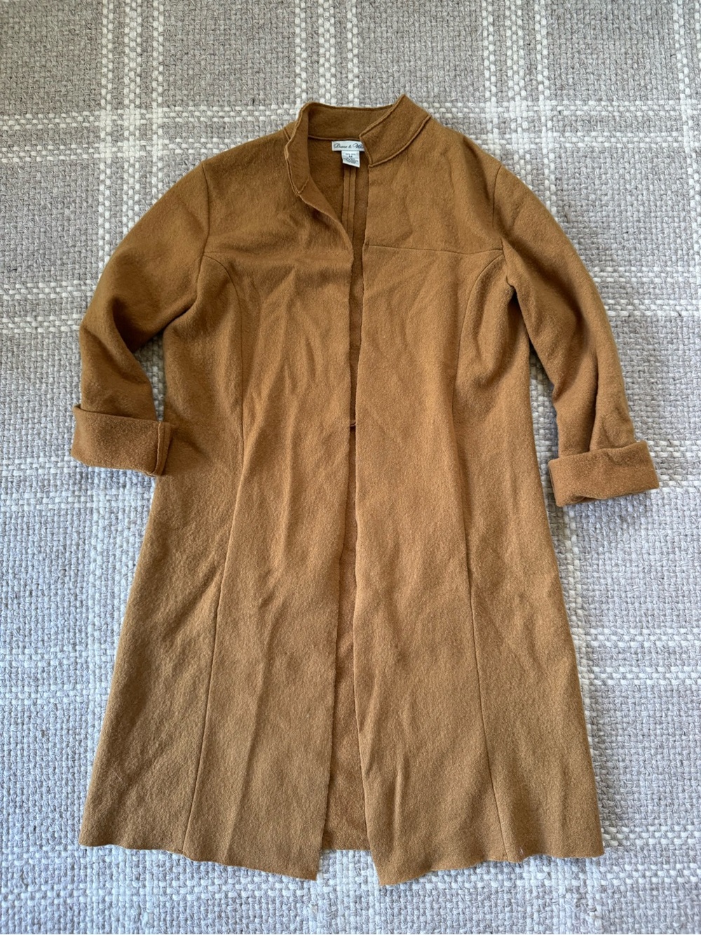 Vintage 100% wool Diane & White long open duster coat
